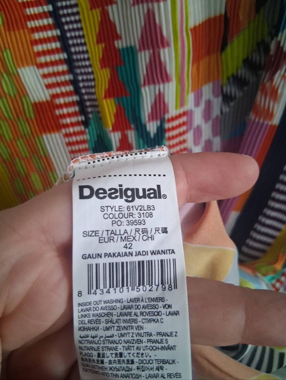 Desigual NWOT Abstract Colorful Sleeveless Unique 42/L/10 - Picture 6 of 8